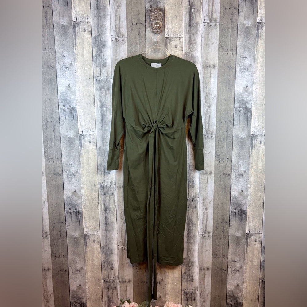 Modern Citizen Wei Tie Front Dress in Olive Green Size XS. - Picture 2 of 15